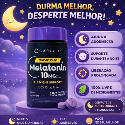 Melatonin, 10mg, 180 Tablets, Carlyle 
