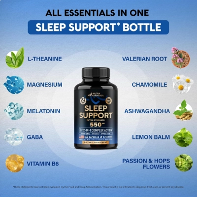 Sleep Support, Sono Reparador Extra Forte, 550mg, 60 Cápsulas, Nutra Harmony