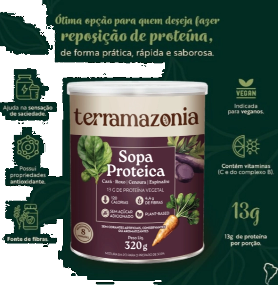 Sopa Proteica Cará-roxo, 40g, Terramazonia