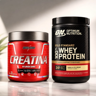 Kit Performance Masculina, Whey Optimum Nutrition 300g + Creatina Integralmédica 300g