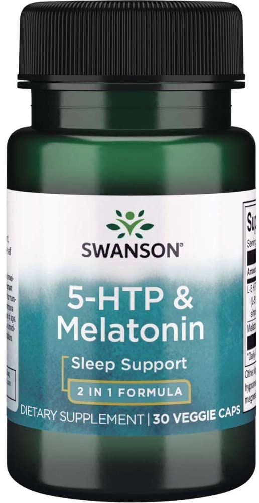 5-Htp 50mg  e Melatonina 3mg,  30 Cápsulas, Swanson