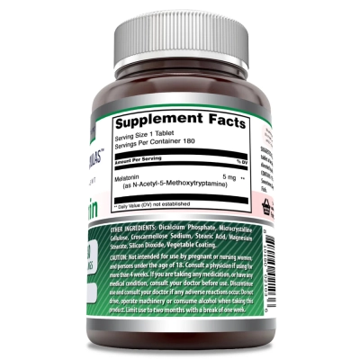 Melatonina, 5mg, 180 Comprimidos, Amazing Formulas