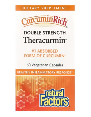 CurcuminRich, Theracurmin Dupla Potência, 60mg, 60 cápsulas, Natural Factors