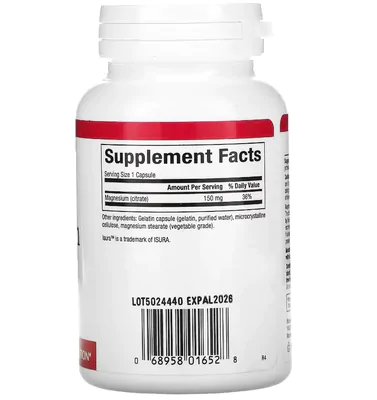 Citrato de Magnésio, 150 mg, 90 Cápsulas, Natural Factors