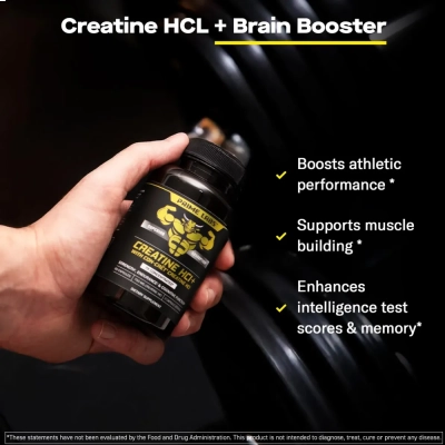 Creatina HCl+ 750mg, Força, Explosão e Performance no Treino, 60 Cápsulas, Prime Labs