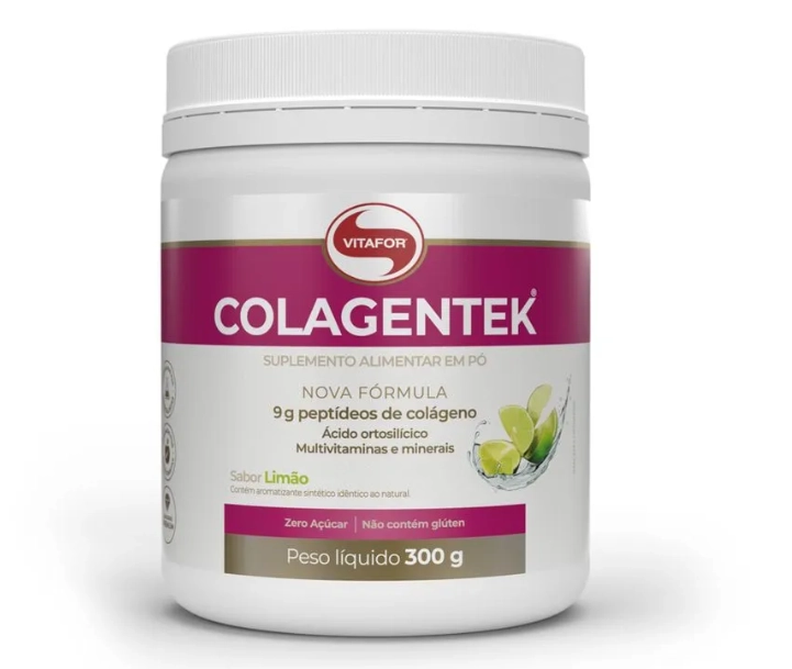 Colágeno Colagentek, 300g, Sabor limão, Vitafor