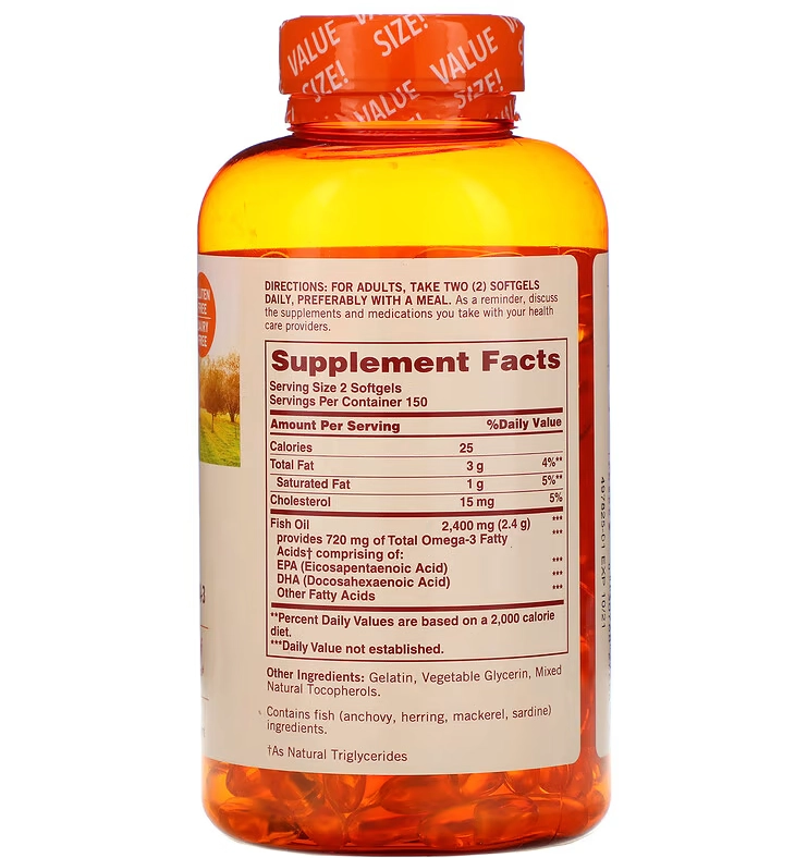 Fish Oil, 1,200mg, 300 Softgels, Sundown