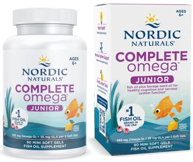 Complete Omega Junior 283mg, 90 Mini softgel Limão, Nordic Naturals