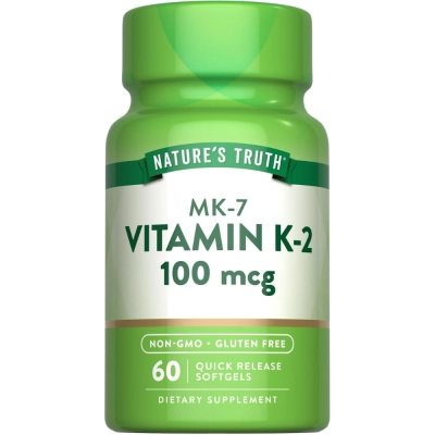 Vitamin K2 MK-7, 100mcg, 60 Softgel, Natures Truth