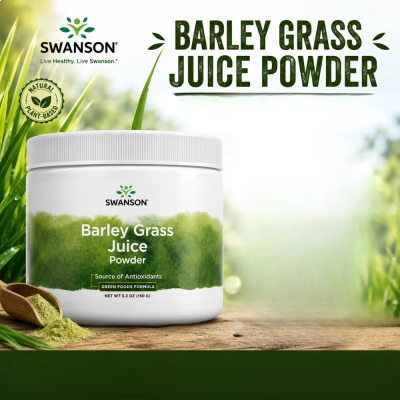 Barley Grass Juice Powder, Energia, Detox Natural e Vitalidade, 150g, Swanson