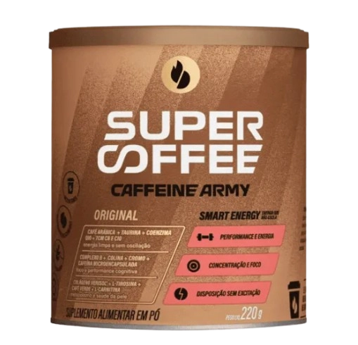 SuperCoffe 3.0 Energia, Foco e Concentração, 220g, Sabores, Caffeine Army