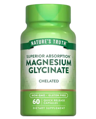 Magnésio Glicinato 200mg, 60 cápsulas, Nature's Truth