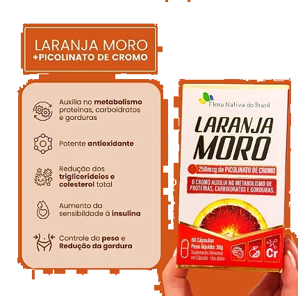 Laranja Moro, 250mcg, 60 capsulas, Flora Nativa