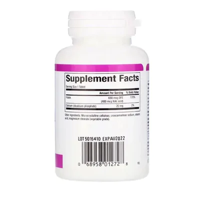 Ácido Fólico, Vitamina B-9, 400 mcg, 90 Comprimidos, Natural Factors