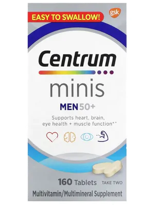 Centrum Minis, Men 50+, 160 Comprimidos, Importado