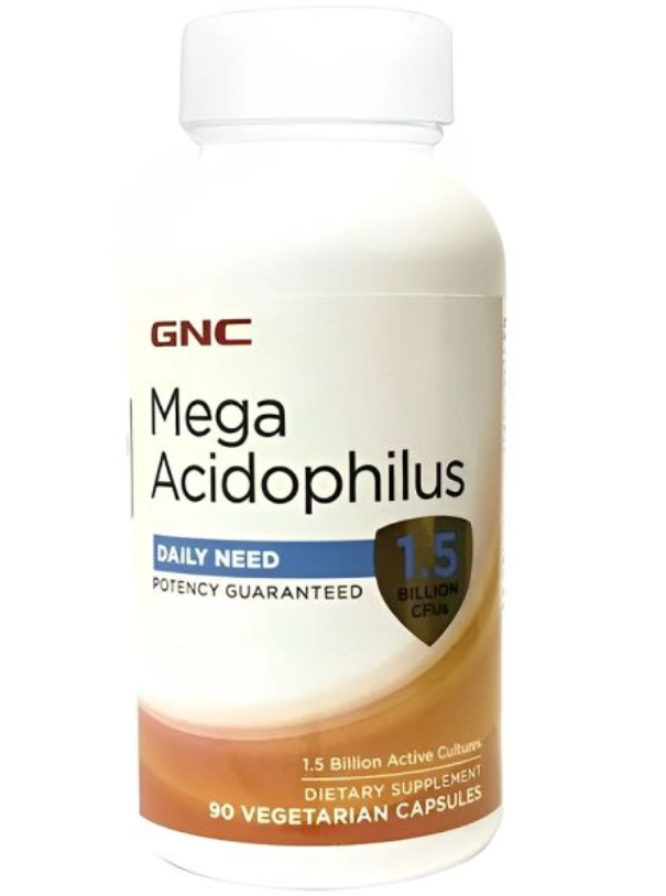 Mega Acidophilus 1.5 Bilhões, 90 cápsulas, GNC