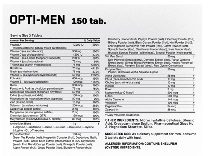 Opti-Men, 150 comprimidos, Optimum Nutrition