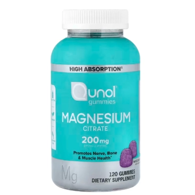 Citrato de Magnésio 200mg, 120 Gomas Sabor Frutos Silvestres, Qunol