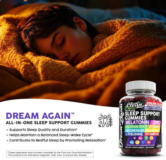 Melatonina 10mg, Com Valeriana, L-Teanina, Vitamina B6 e Magnésio, 60 Gomas Sabor Framboesa, Clean Nutraceuticals