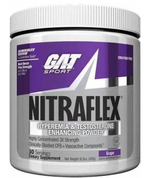 Pré-Treino Nitraflex, 300g Sabores, GAT Sport
