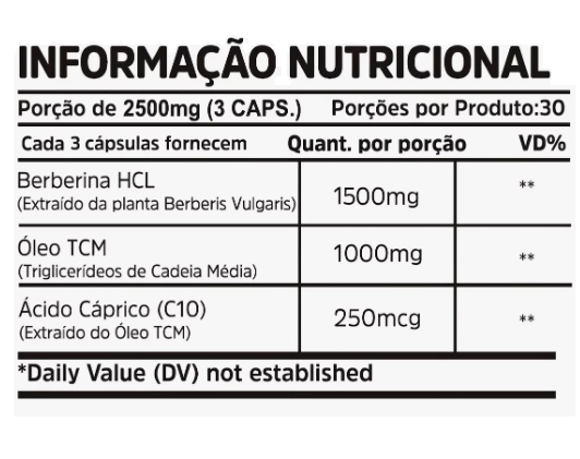 Berberina HCL 2500mg, 90 Cápsulas, Sunfood