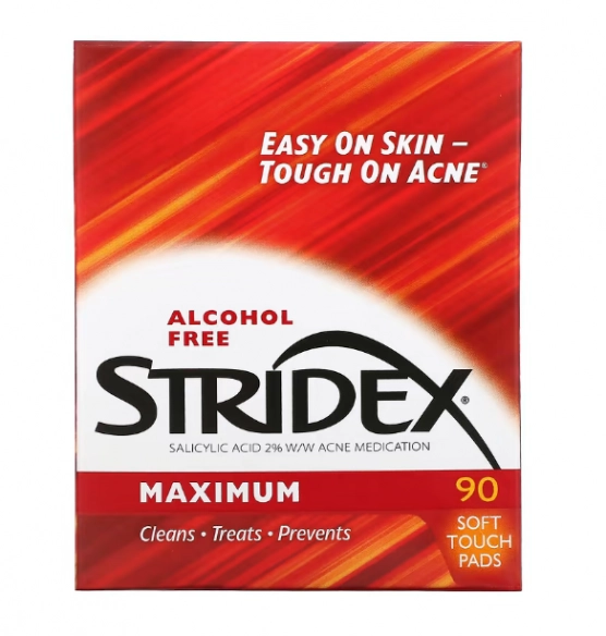 Maximum, Para tratamento da acne,  90 almofadas de toque suave sem álcool, Stridex