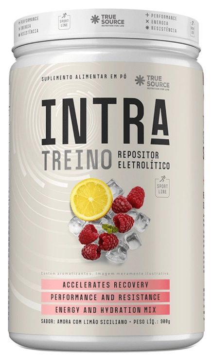 Intra-Treino Repositor Eletrolítico Sport Line, 900g Sabor Amora com Limão Siciliano, True Source