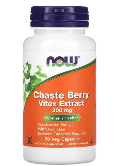 Chaste Berry Vitex 300mg, 90 Cápsulas, Now