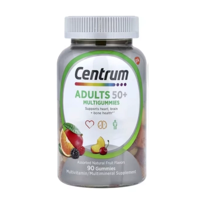 Multivitamínico Centrum Adults 50+, Suporte à Imunidade, Energia e Saúde dos Ossos, 90 Gummies, Centrum