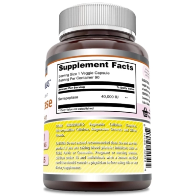 Serrapeptase 40,000IU, 90 Cápsulas, Amazing Formulas