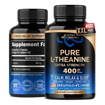 L-Teanina Pura Extra Strength 400 mg, 240 Cápsulas, Nutra Harmony