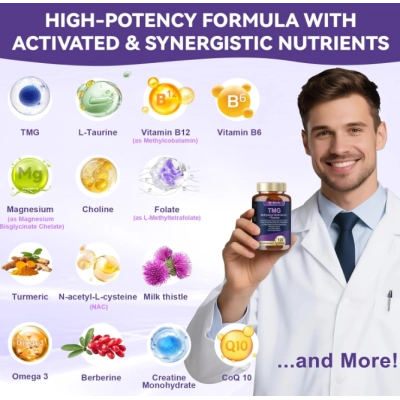 TMG, Multivitamínico Metilado 24 em 1 com Complexo B, B12, B9 e NAC, 120 Cápsulas, Totaria Health
