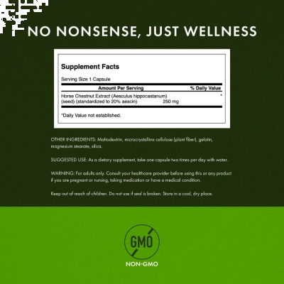 Horse Chestnut Extract (Extrato da castanha da Índia), 250mg, 120 Cápsulas, Swanson