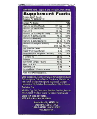 Skin, Hair & Nails, Beleza Avançada, 60 Cápsulas, Natrol