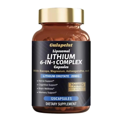 Lithium 6 in 1 Complex 700mg, Fórmula Avançada para Suporte Cognitivo e Equilíbrio Emocional, 120 Cápsulas, GulaPelst
