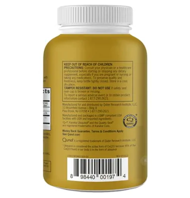 Ubiquinol CoQ10, 100mg, 60 Cápsulas, Qunol