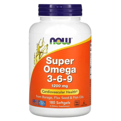 Super Ômega 3-6-9, 1.200 mg, 180 Cápsulas Softgel, Now