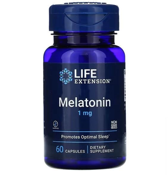 Melatonina, 1mg, 60 cápsulas, Life Extension