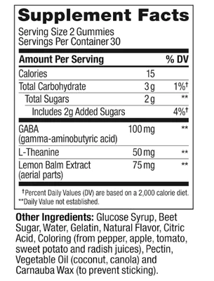 Goodbye Stress, com Gaba, L-Teanina e Erva-cidreira, 60 Gomas Sabor Morango, OLLY