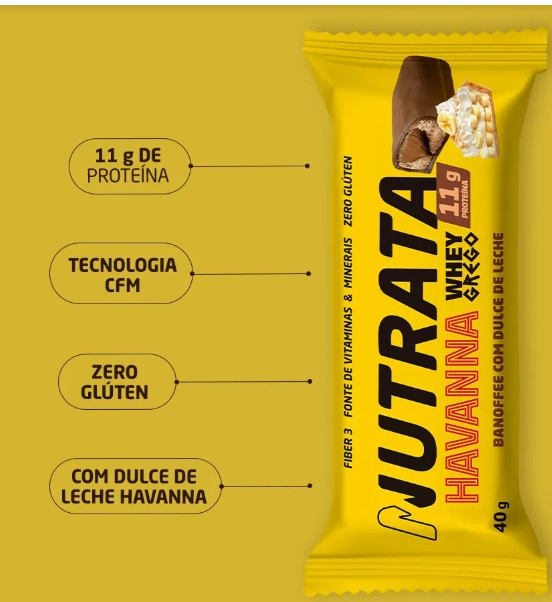Barra Whey, Sabores, 3 Unidades 40g Cada, Nutrata