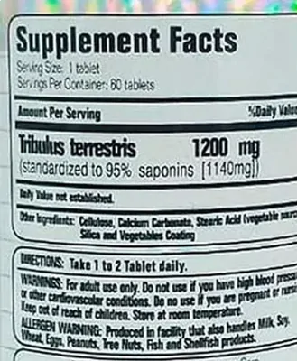 Tribulus X95, 100 Tablets, HS