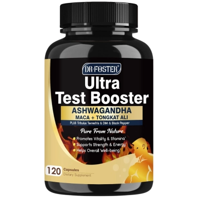 Ultra Test Booster, Suporte à Testosterona com Ashwagandha, Maca e Tongkat Ali, 120 Cápsulas, Dr.Foster