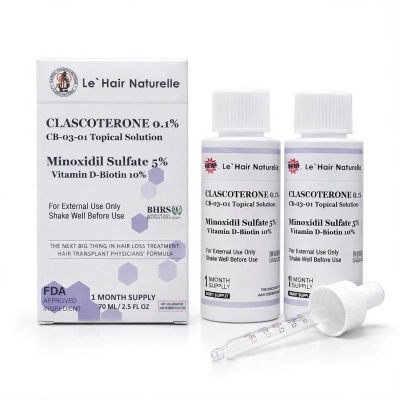 Clascoterone 0.1% + Minoxidil Sulfate 5%, 70ml, Le' Hair Naturelle