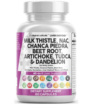 Milk Thistle 3000mg, NAC 2000mg, Beterraba, Alcachofra, Raiz de dente de leão, TUDCA, 60 Cápsulas, Clean Nutraceuticals