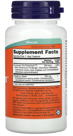 Tri-Chromium, 500mcg, 90 Cápsulas, Now