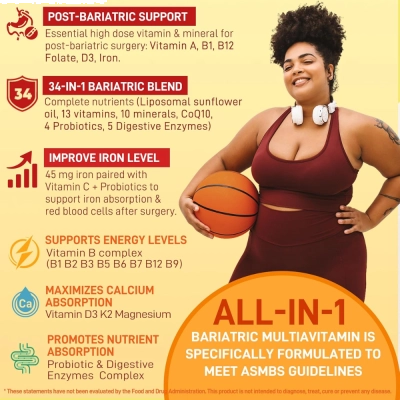 Multivitamínico Bariátrico em Gomas Lipossomais com Ferro, 60 Gomas, NextDia