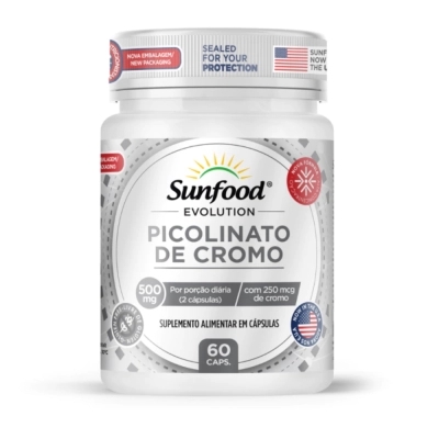 Picolinato de Cromo 500mg, 60 Cápsulas - Sunfood