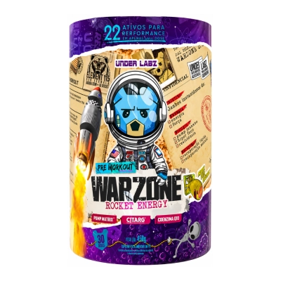 Pré-Workout Warzone Rocket Energy, 450g, Energia, Foco e Performance para Treinos Intensos, Opções, 30 Doses, Under Labz