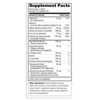 Prostate Formula, Suporte à Saúde da Próstata com Saw Palmetto e Pumpkin Seed Oil, 270 Comprimidos, Real Health