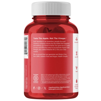  Apple Cider Vinegar, Vinagre de Maçã, 60 Gomas Sabor Maça, Golí Nutrition